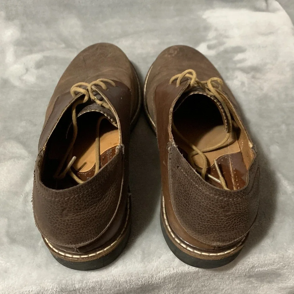 OluKai Walino Shoes Mens Size‎ 10 Brown Leather Oxford Dress Rubber Sole 10257
